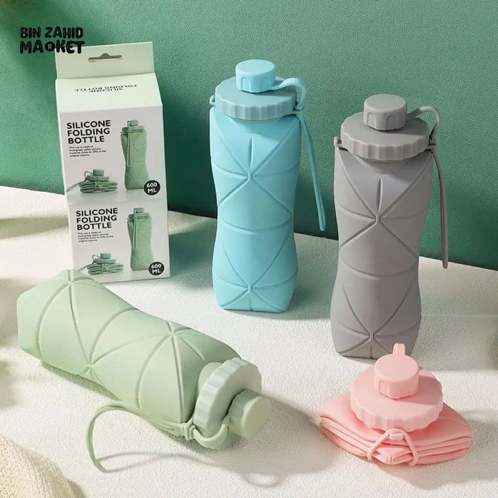 FOLDABLE SILICONE WATER BOTTLE - 600 ML