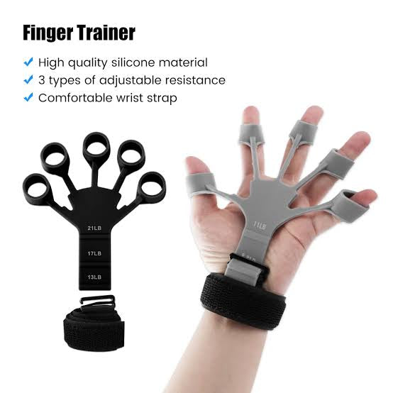 Finger Gripper, 6 Resistant Finger Exerciser, Patients Hand Recovery Physical Tools, Guitar Finger Strengthener, Silicone Gripster Grip, Finger Stretcher Hand Grip, Finger Sleeve for Guitar, Hand Therapy and Training Device