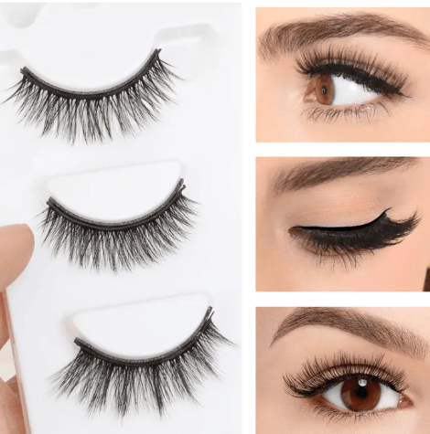3 Pairs Magnetic Eyelashes with Magnetic Liquid Eyeliner & Applicator