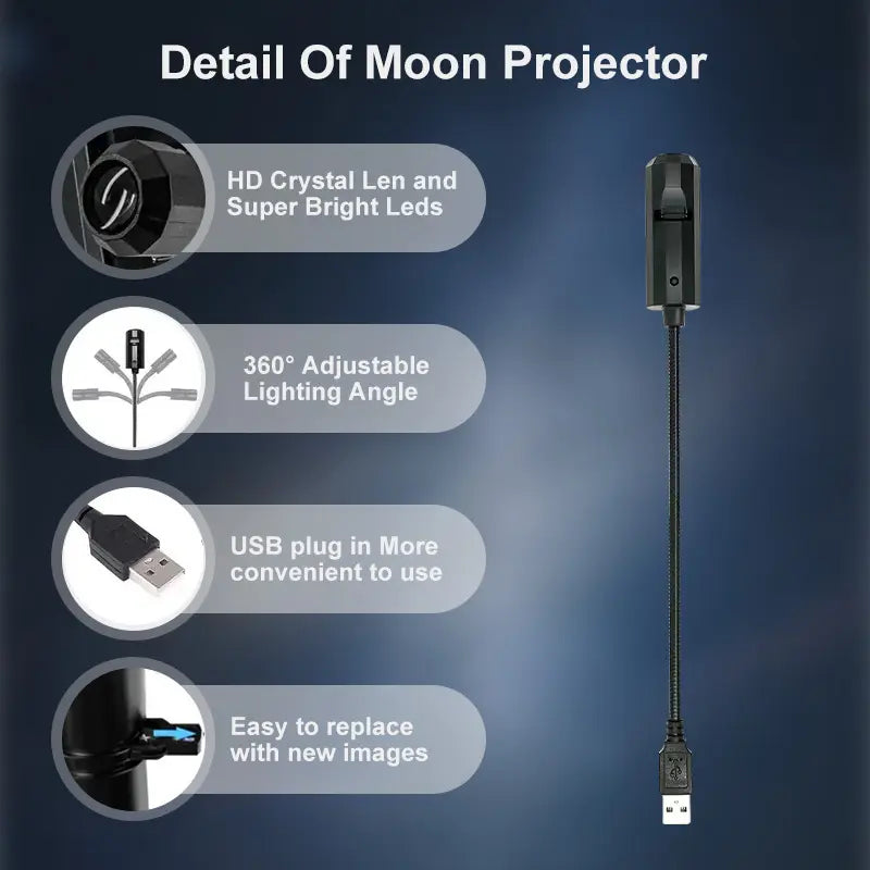 Galaxy Planet Projector Night Light with Sliding Projection Films