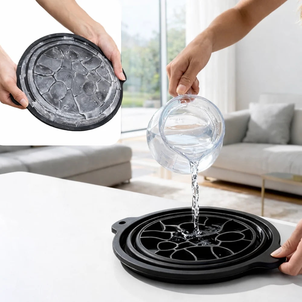 Face Ice Bowl With Built In Ice Tray Collapsible Silicone Beauty Bowl