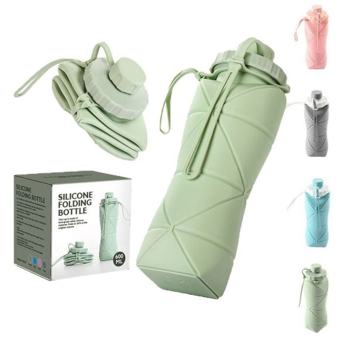 FOLDABLE SILICONE WATER BOTTLE - 600 ML