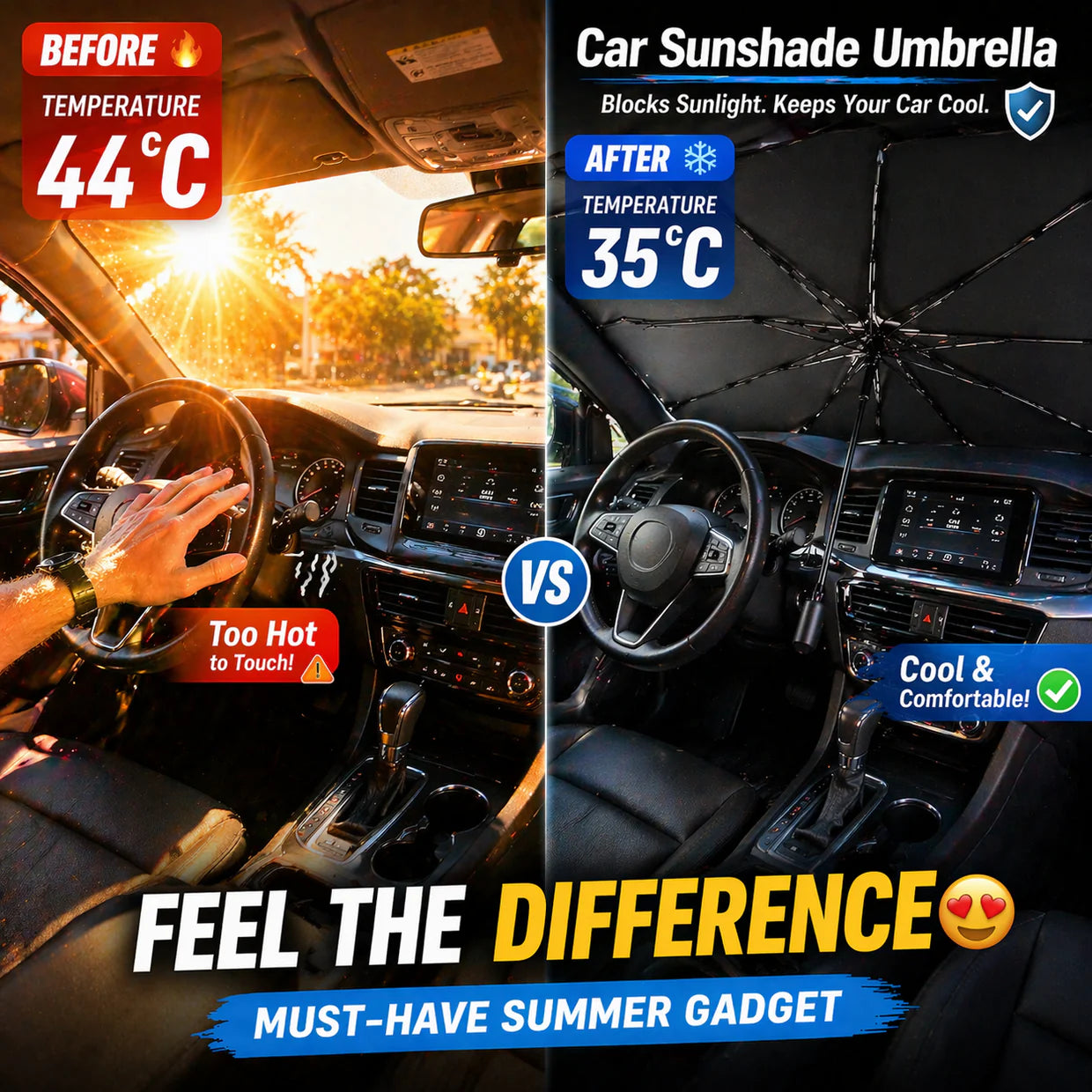 Universal Car Windshield Sun Shade Umbrella Protector