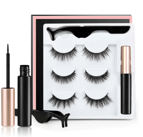 3 Pairs Magnetic Eyelashes with Magnetic Liquid Eyeliner & Applicator