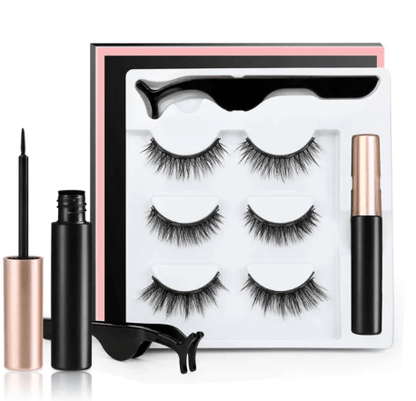 3 Pairs Magnetic Eyelashes with Magnetic Liquid Eyeliner & Applicator