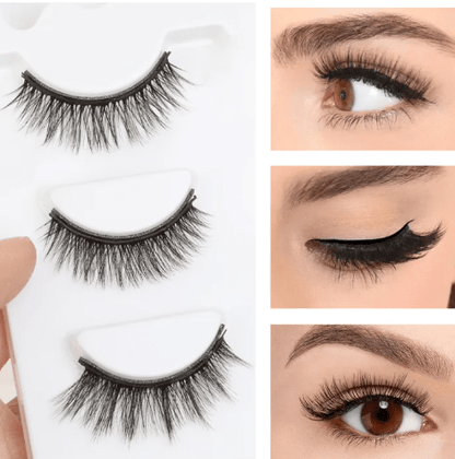 3 Pairs Magnetic Eyelashes with Magnetic Liquid Eyeliner & Applicator