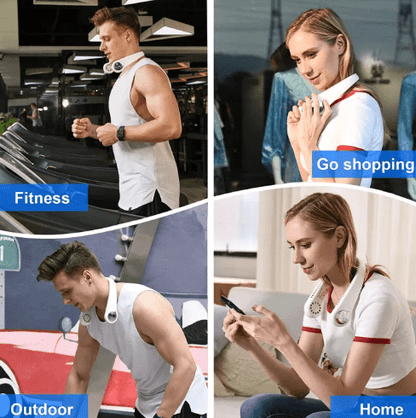 360° Neck Cooling Fan – Portable USB Rechargeable Bladeless Wearable Fan