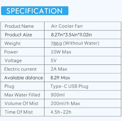 5-in-1 Personal Cooling Portable Air Conditioner Fan