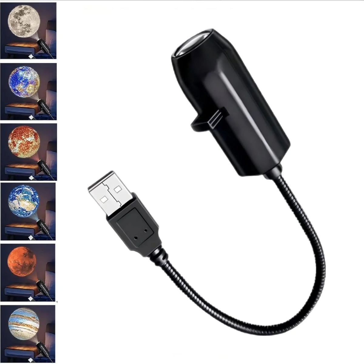 Galaxy Planet Projector Night Light with Sliding Projection Films- 3 In 1 (T)