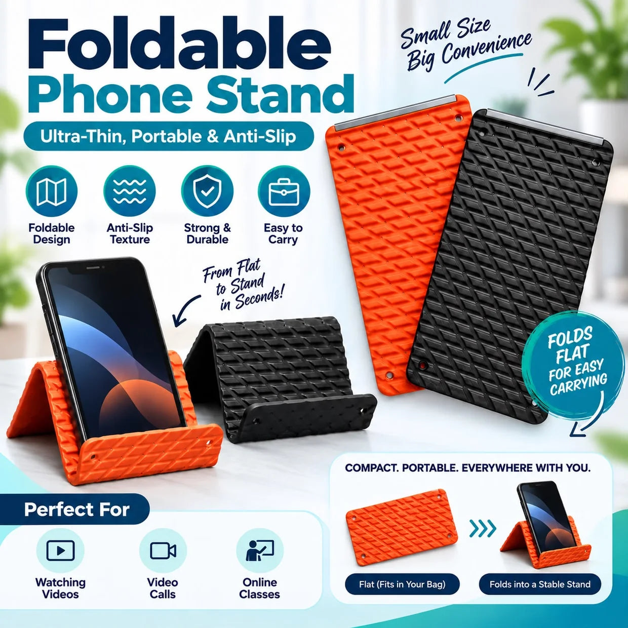 Portable Rollable Bendable Soft Silicone Multi-Angle Stand for Phones, IPads and other devices