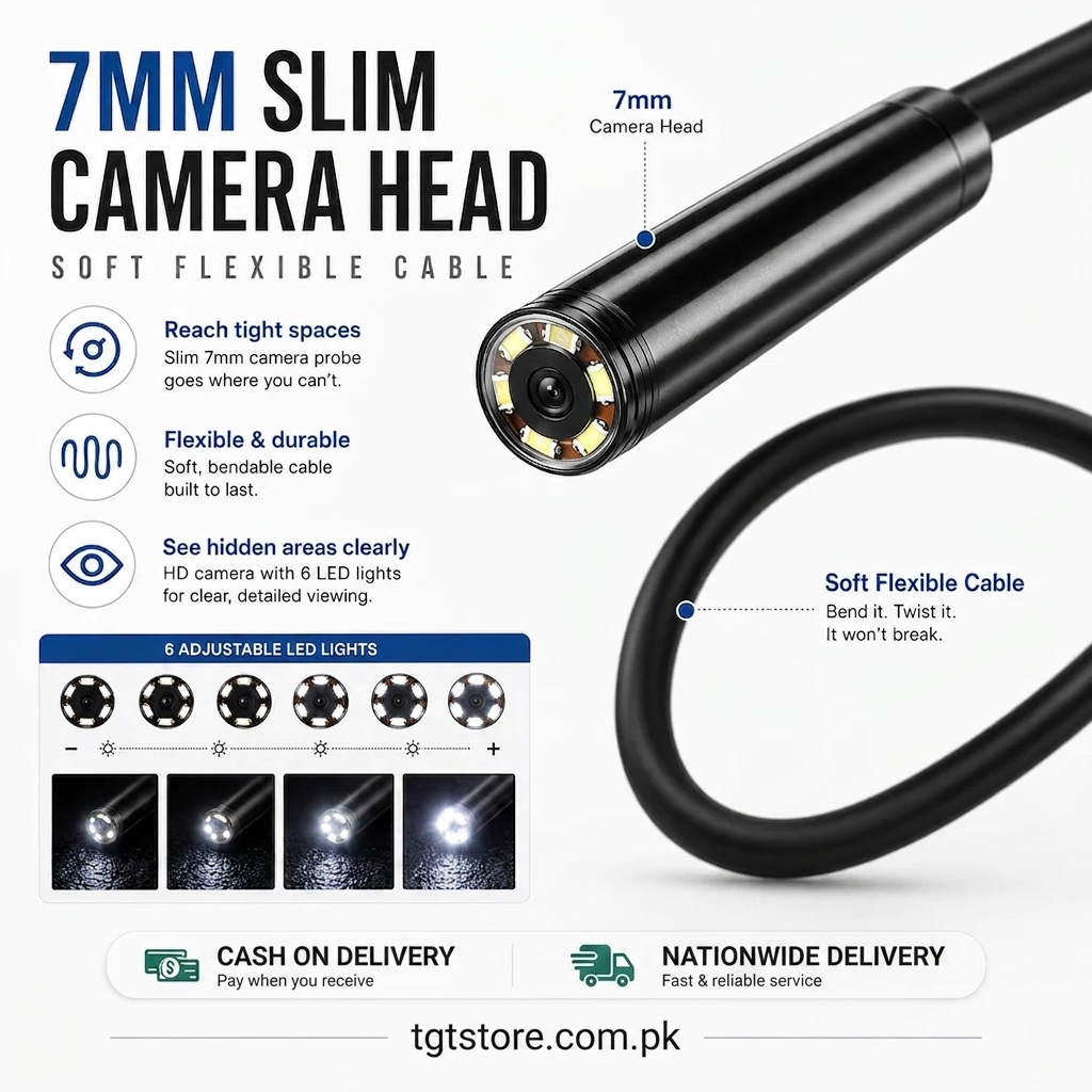 Waterproof Endoscope Camera for Inspection With 6 LED and Soft Cable