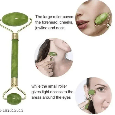 Natural Jade Roller & Gua Sha Set – Anti-Aging Facial Massage Tool