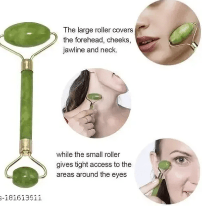Natural Jade Roller & Gua Sha Set – Anti-Aging Facial Massage Tool