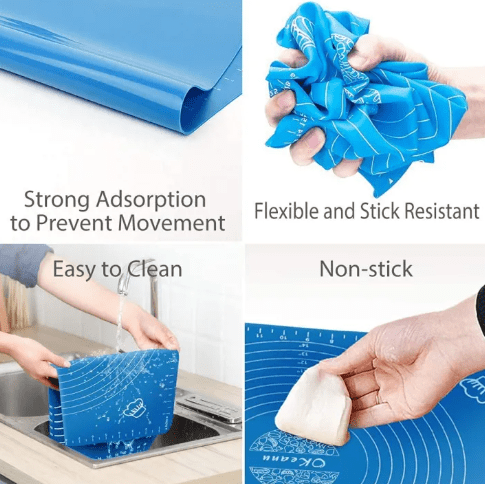 Non-Stick Silicone Roti & Pastry Rolling Mat – Reusable Baking Sheet
