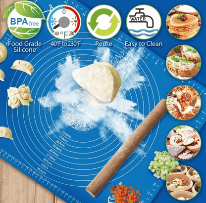 Non-Stick Silicone Roti & Pastry Rolling Mat – Reusable Baking Sheet