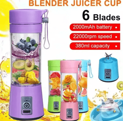 Portable USB Rechargeable 6-Blade Juicer Blender